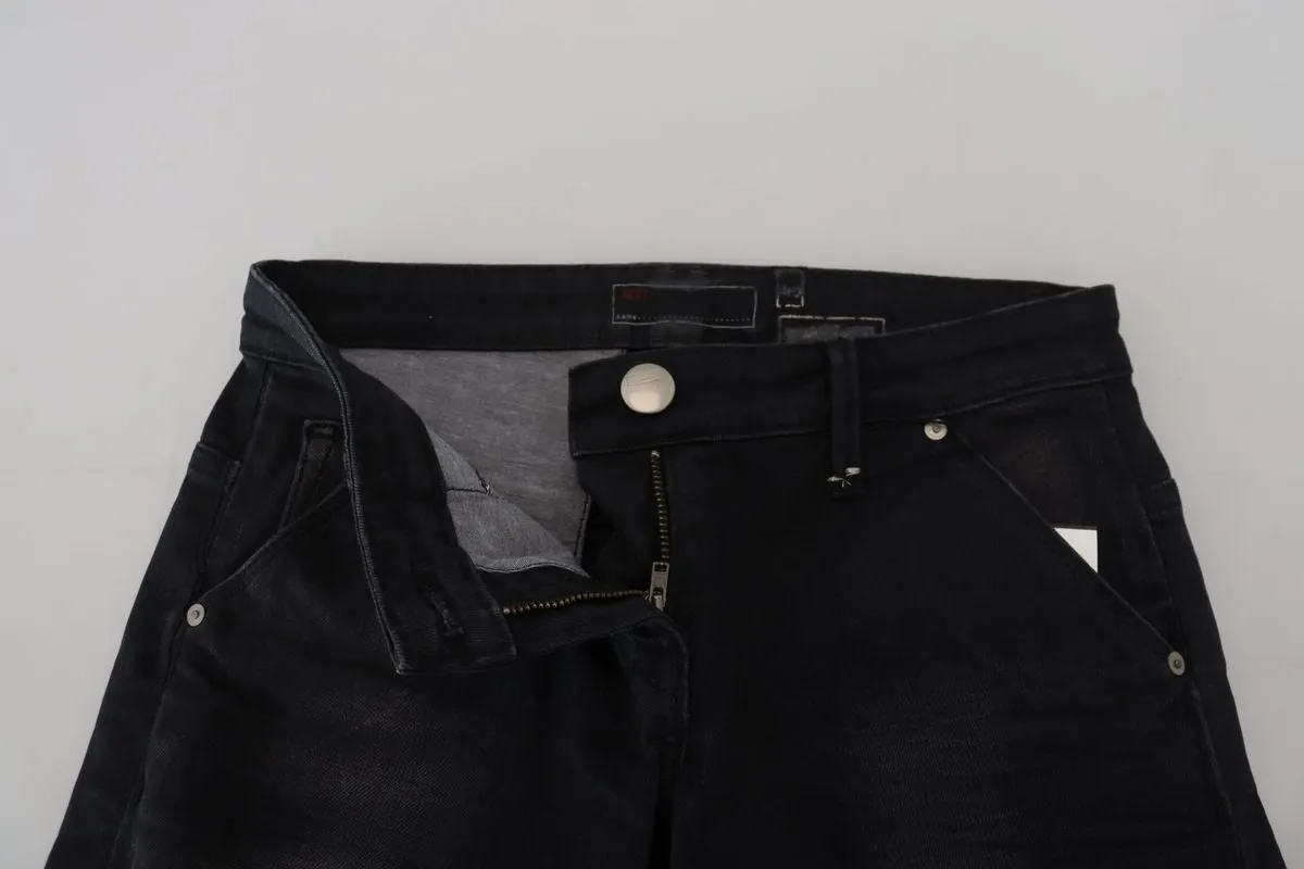 Acht Gewaschene Baumwoll-Skinny Damen Jeans Casual Blau