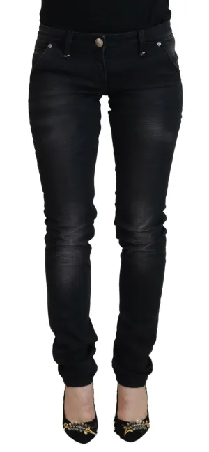 Acht Gewaschene Baumwoll-Skinny Damen Jeans Casual Blau