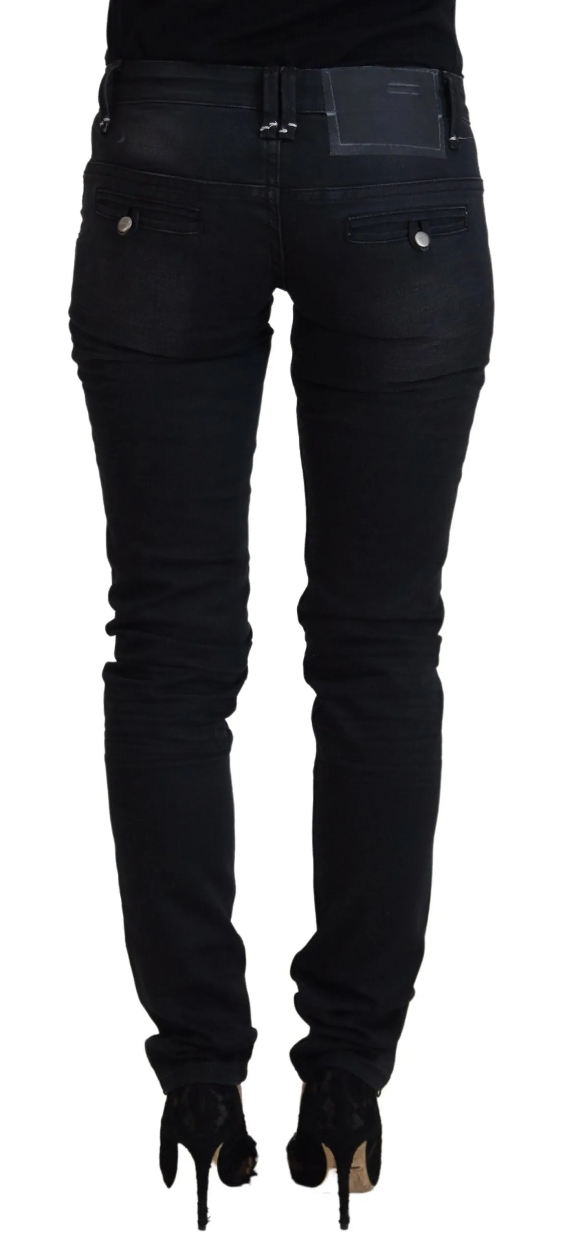 Acht Gewaschene Baumwoll-Skinny Damen Jeans Casual Blau