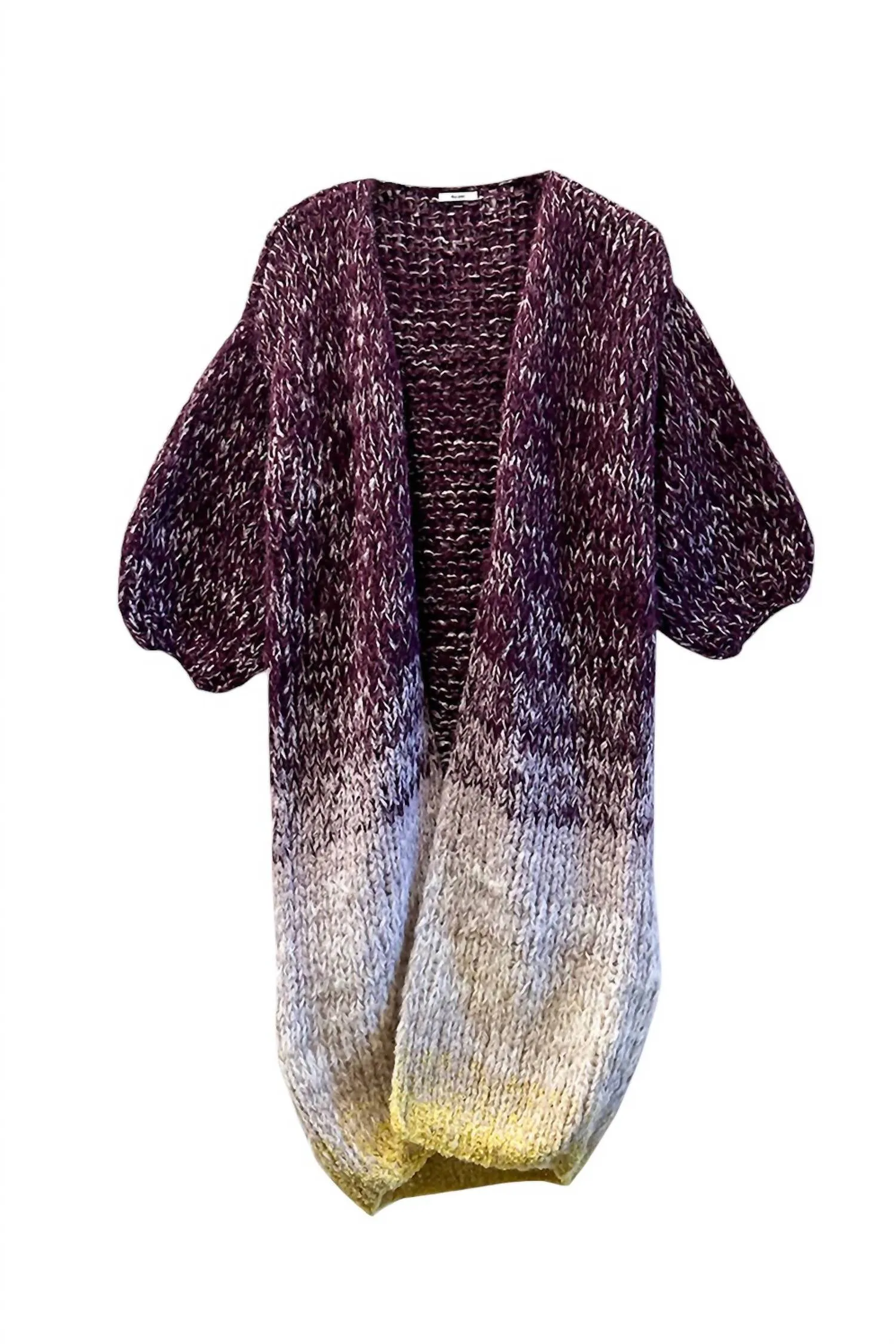 Alpaka Ombré-Mantel in Aubergine