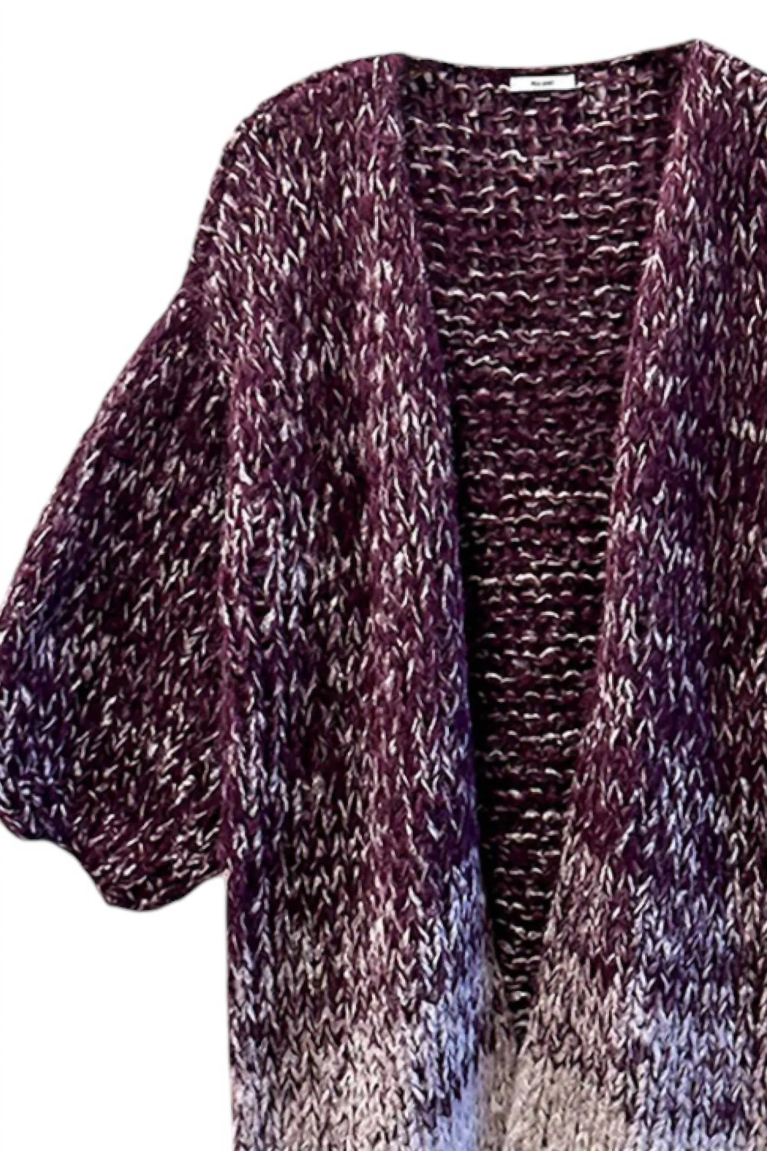 Alpaka Ombré-Mantel in Aubergine