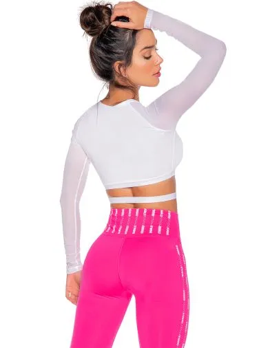 Babalu 9760 Langarm-Crop-Top mit Bündchen
