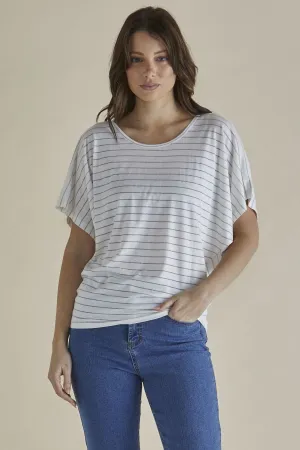 Betty Basics Maui T-Shirt Weiß Lurex Streifen