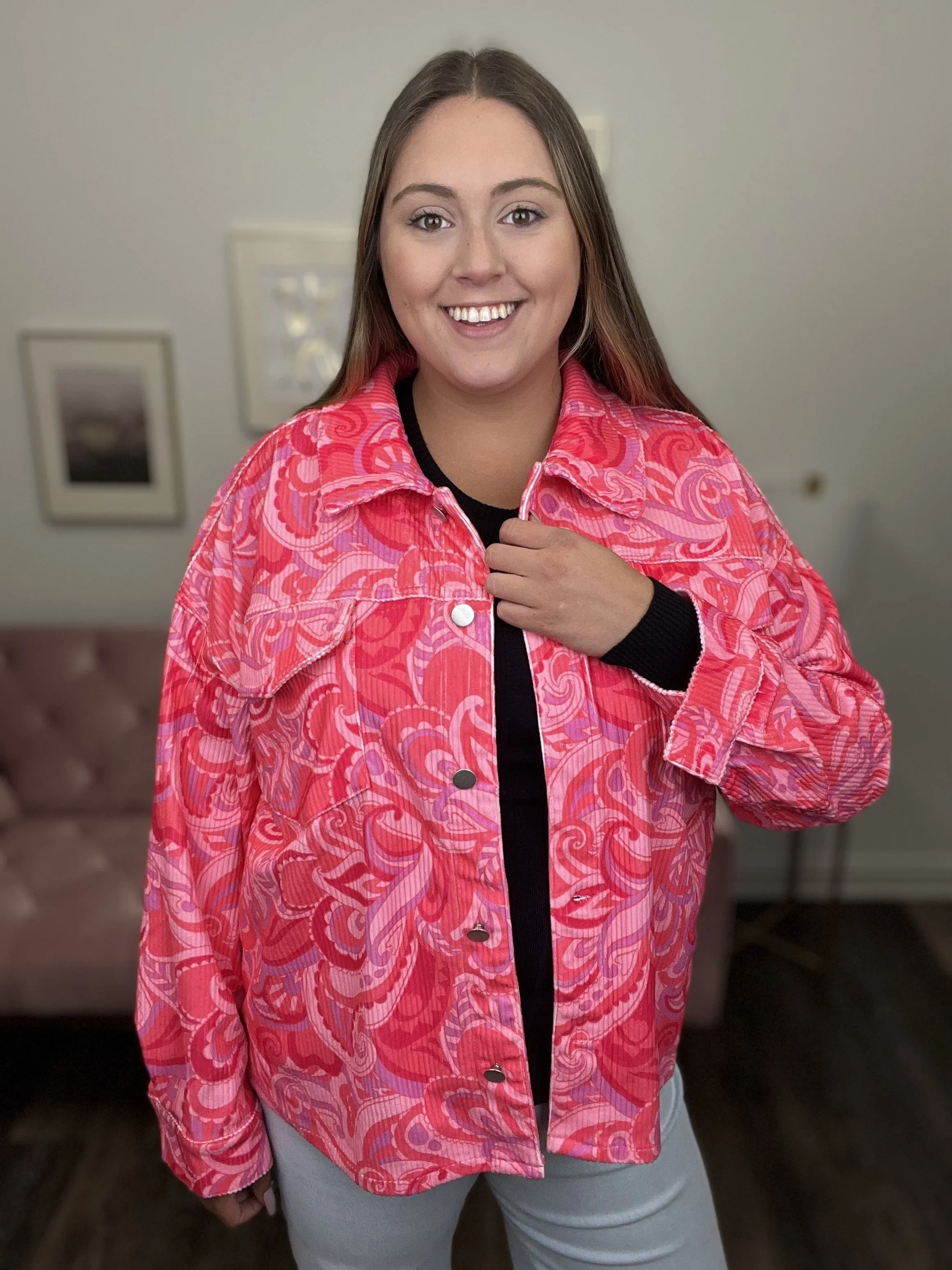 Blühende Schönheit Damen-Hell Paisley Shacket
