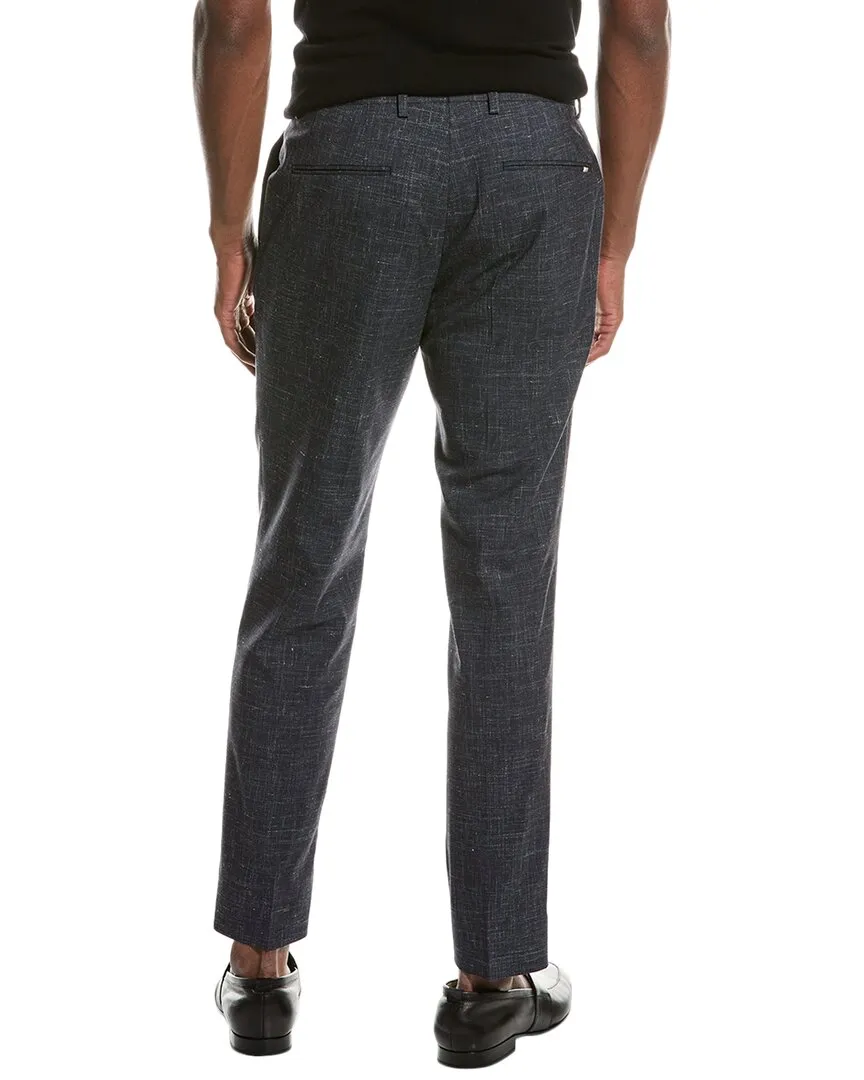 BOSS Hugo Boss Genius Slim Fit Hose aus Wolle, Seide & Leinen-Mix