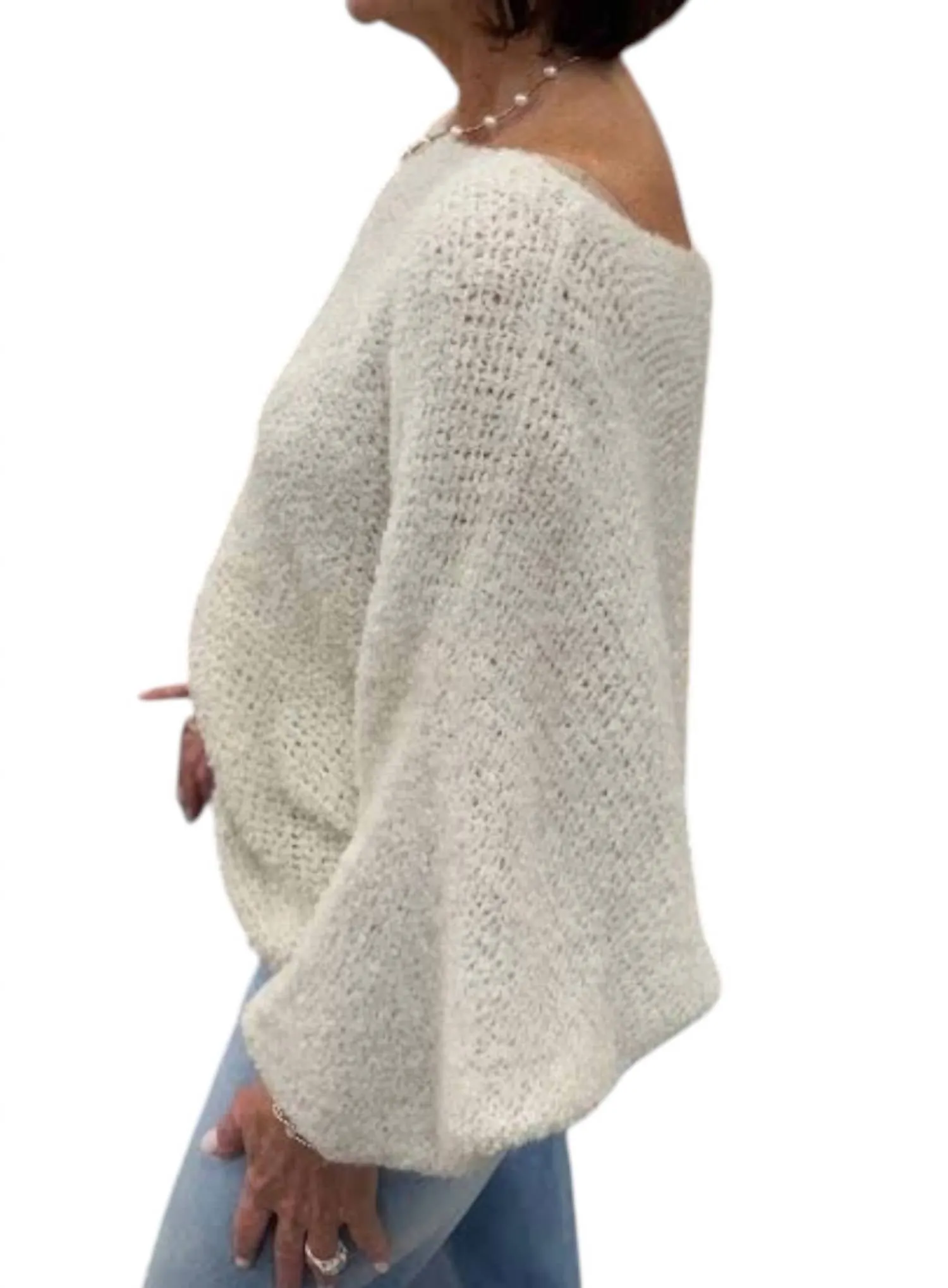 Boucle-Pullover in Haferflocken