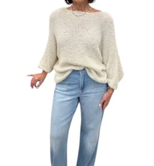 Boucle-Pullover in Haferflocken