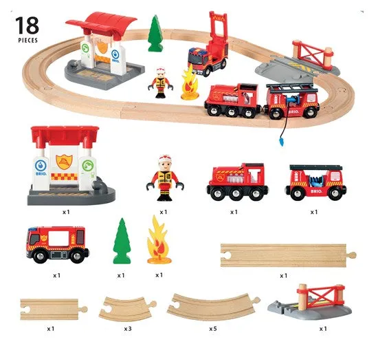 Brio Feuerwehr-Zug Set