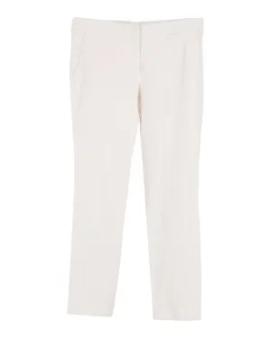 Burberry Geradbeinige Hose in Creme-Farbener Baumwolle