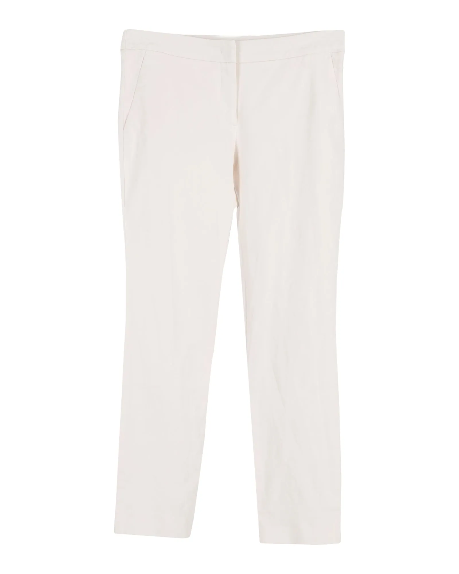 Burberry Geradbeinige Hose in Creme-Farbener Baumwolle
