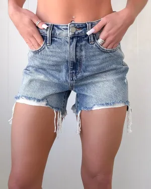 Camri High Rise Vintage Shorts - Mittelwaschung