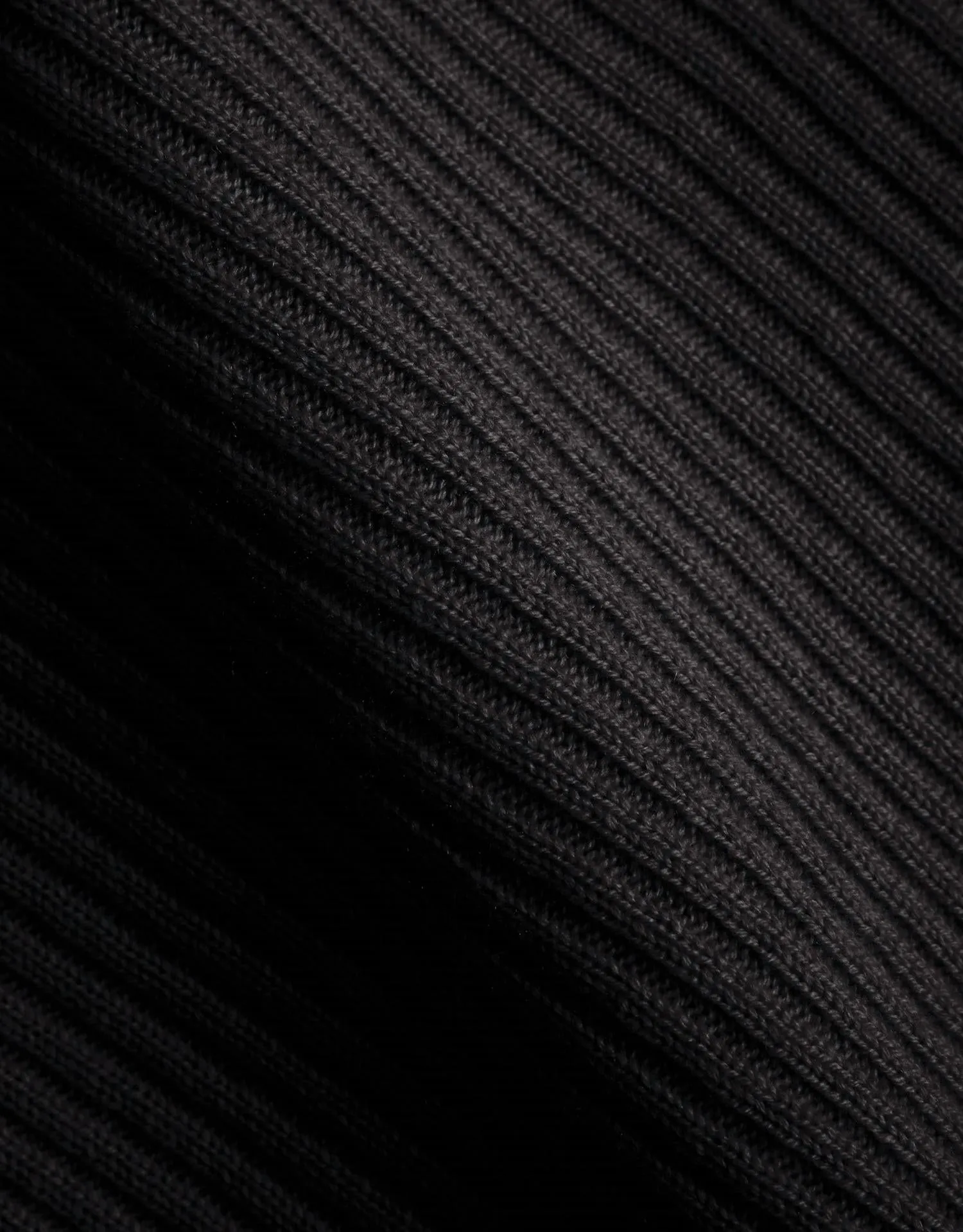 Kaschmir-Mix-Rippstrickpullover in Schwarz