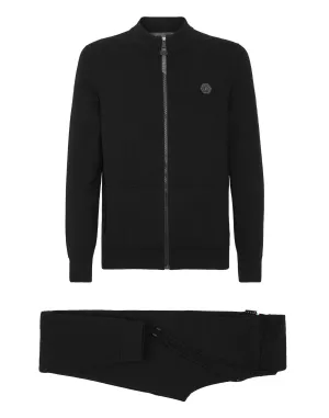 Kaschmir Jacke/Hose mit Totenkopf-Motiv