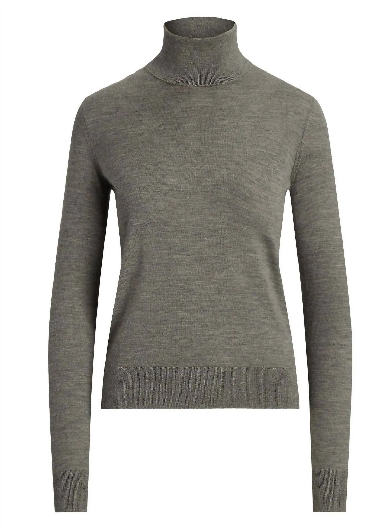 Graues Kaschmir-Turtleneck mit langen Ärmeln