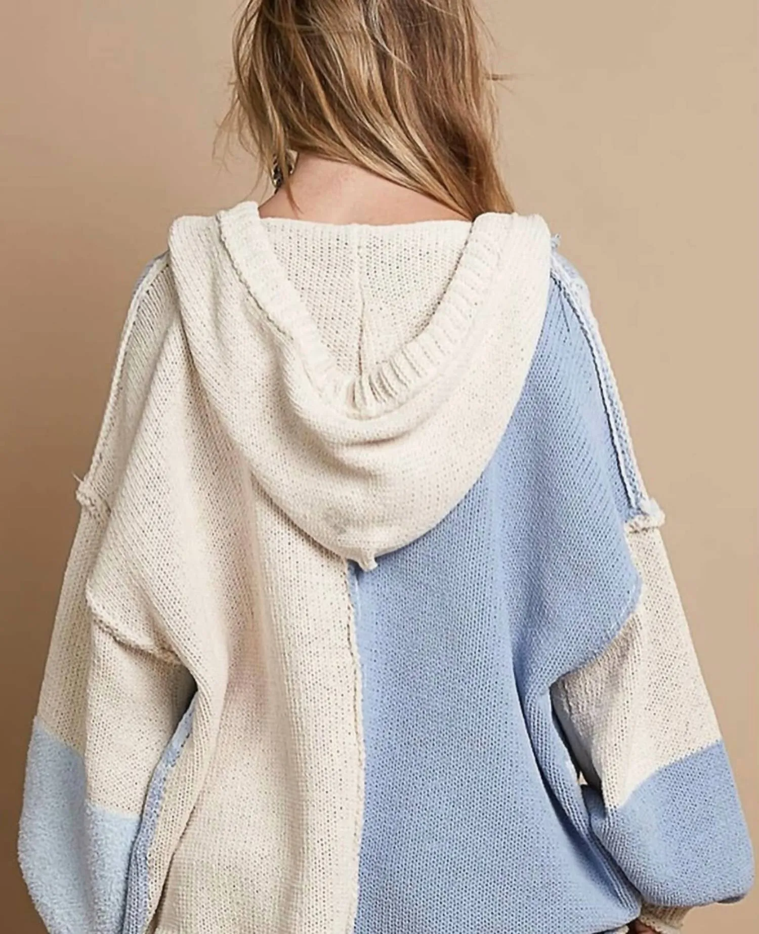 Chenille Cardigan-Pullover in Mandelblau