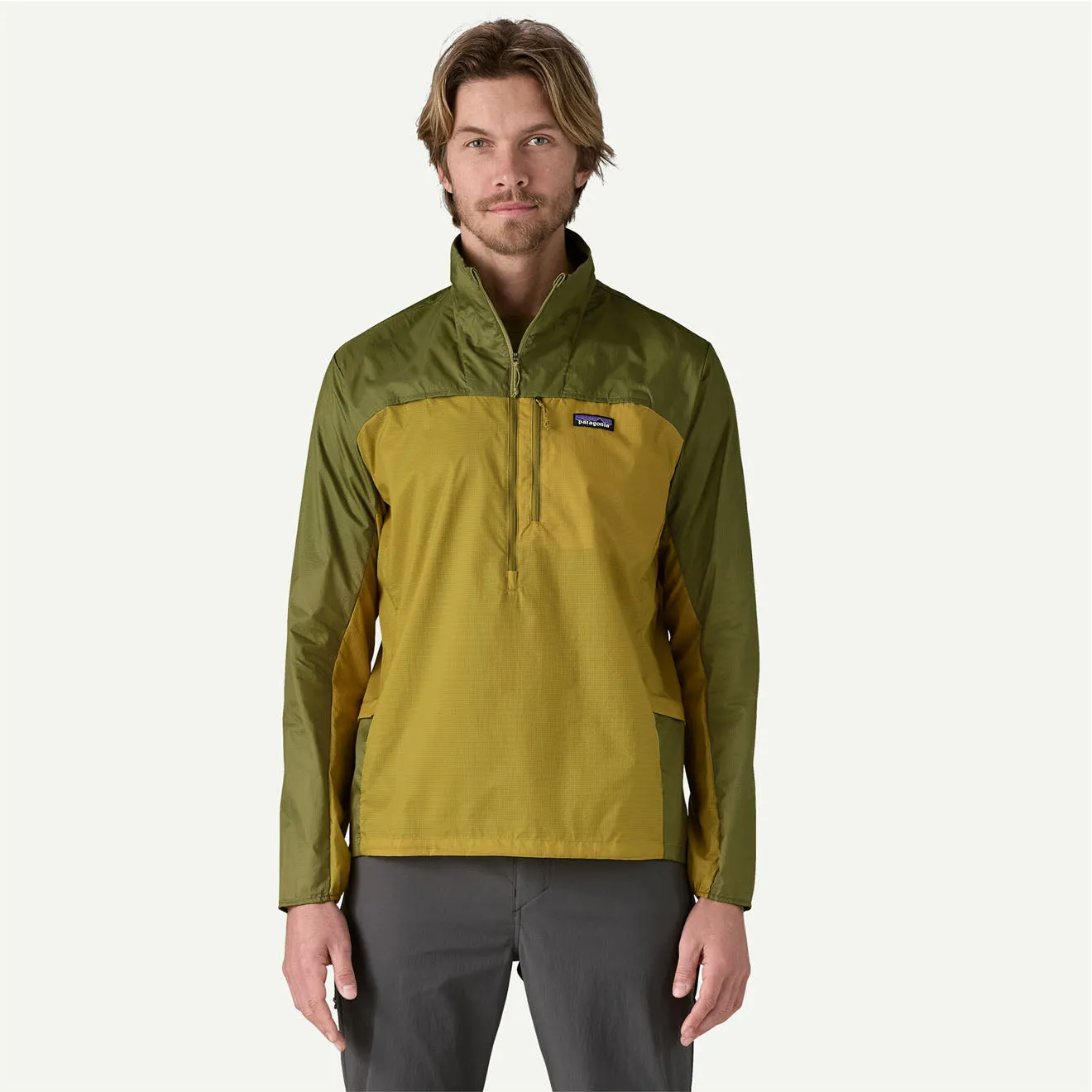 Bekleidung Patagoniajackets Herren Patagonia Houdini Stash 1/2-Zip Pullover Bundle Grün / Weidegrün