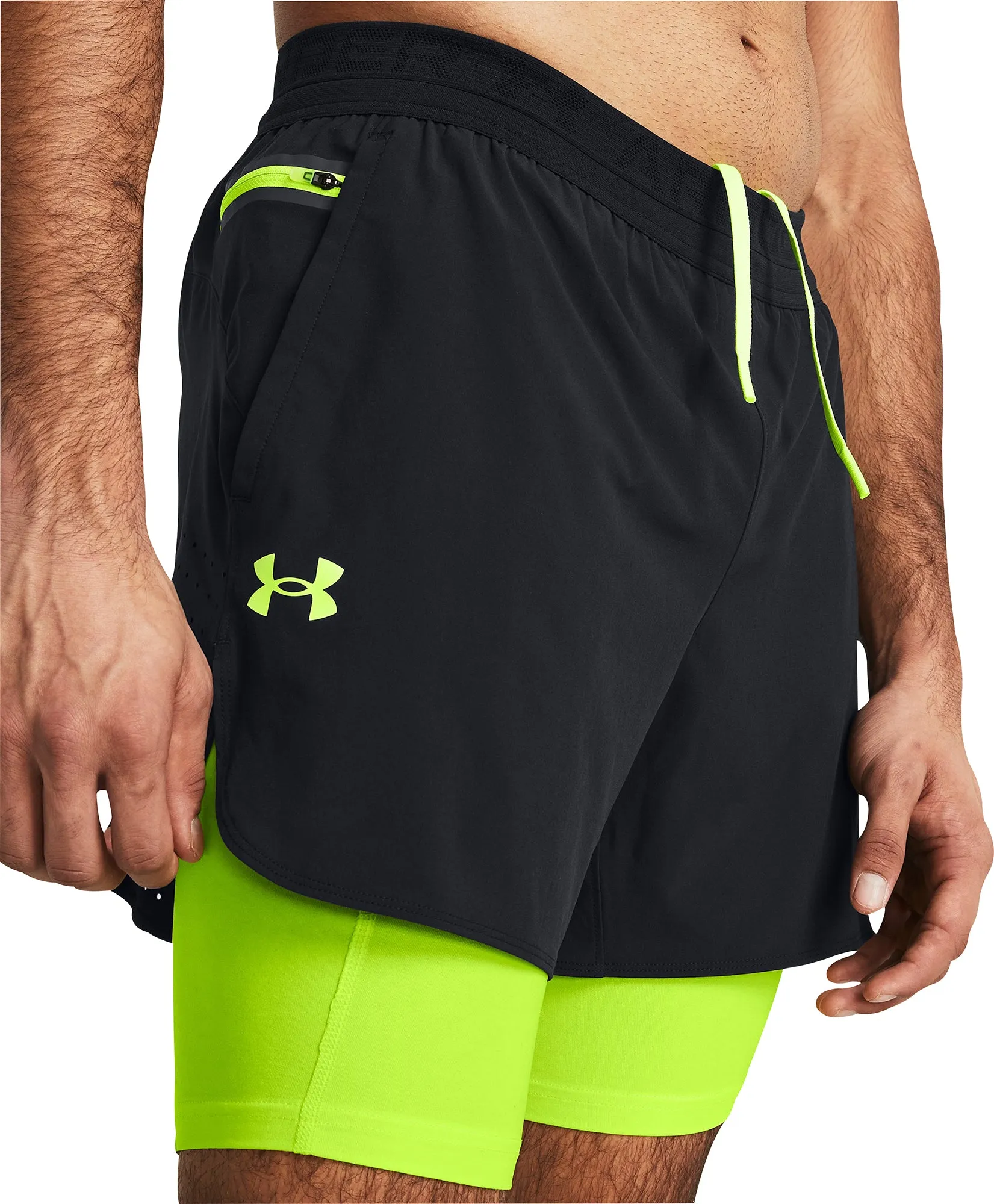 Bekleidung Under Armour Herren Under Armour Vanish Elite 2 In 1 Herren Laufshorts - Schwarz