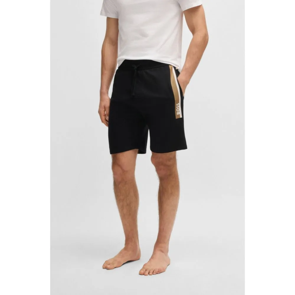 Baumwoll-Frottee-Shorts mit Streifendruck