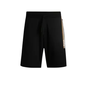 Baumwoll-Frottee-Shorts mit Streifendruck
