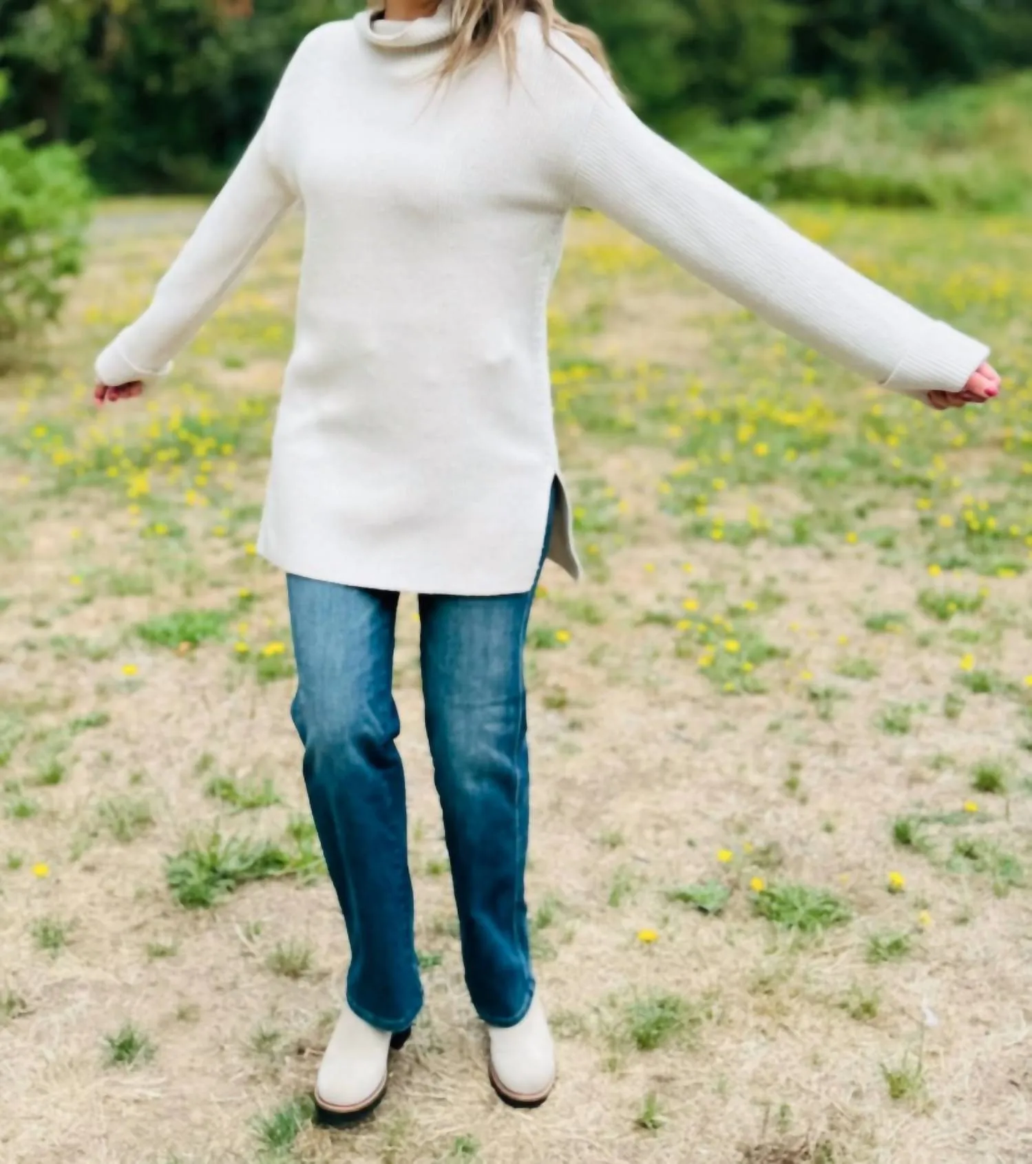 Gemütlicher Rippenpullover in Alabaster