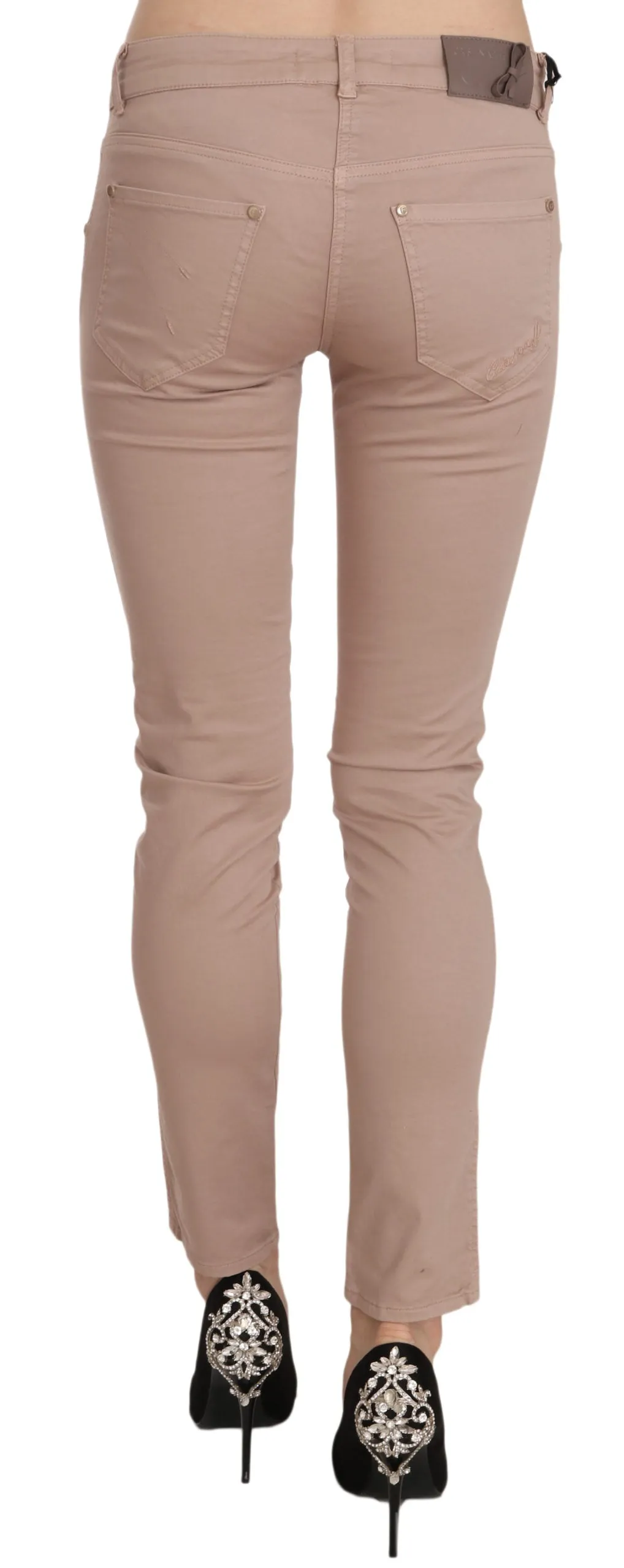 CRISTINAEFFE  Damen Baumwollhose mit niedriger Taille, schlank geschnitten und figurbetont