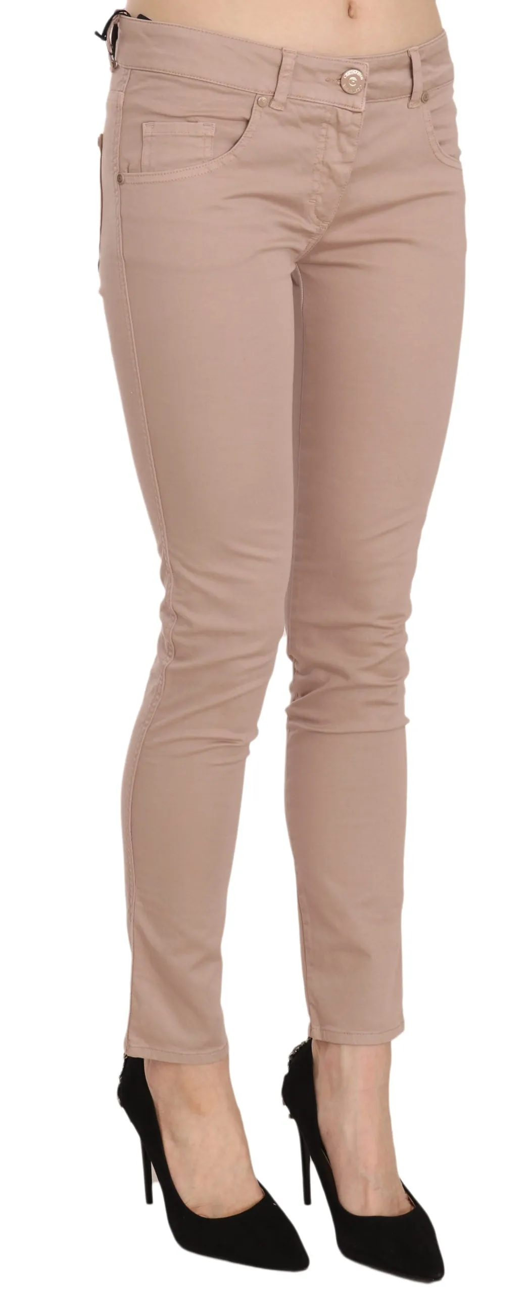 CRISTINAEFFE  Damen Baumwollhose mit niedriger Taille, schlank geschnitten und figurbetont