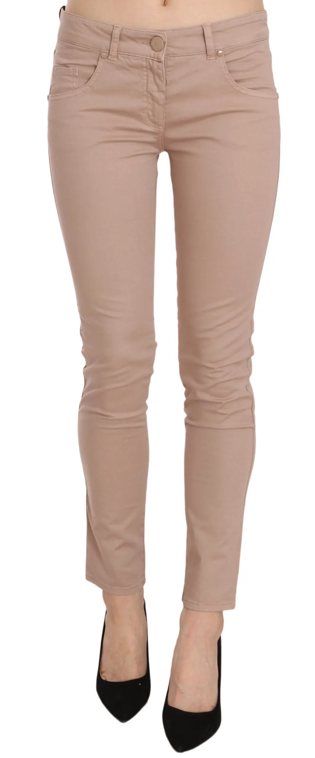CRISTINAEFFE  Damen Baumwollhose mit niedriger Taille, schlank geschnitten und figurbetont