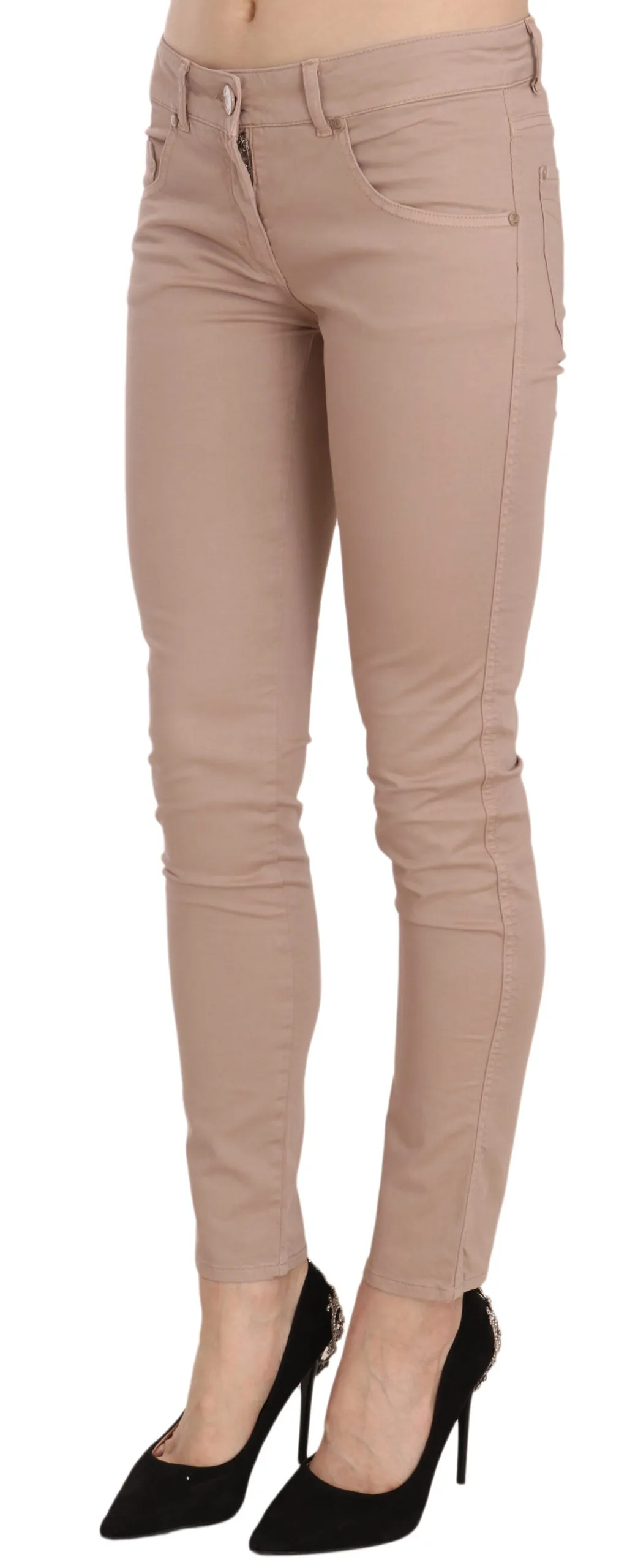 CRISTINAEFFE  Damen Baumwollhose mit niedriger Taille, schlank geschnitten und figurbetont