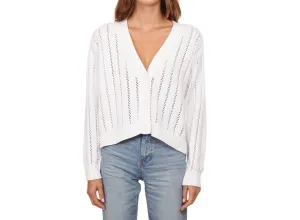 Gekürzter V-Ausschnitt Cardigan In Gebleichtem Weiß