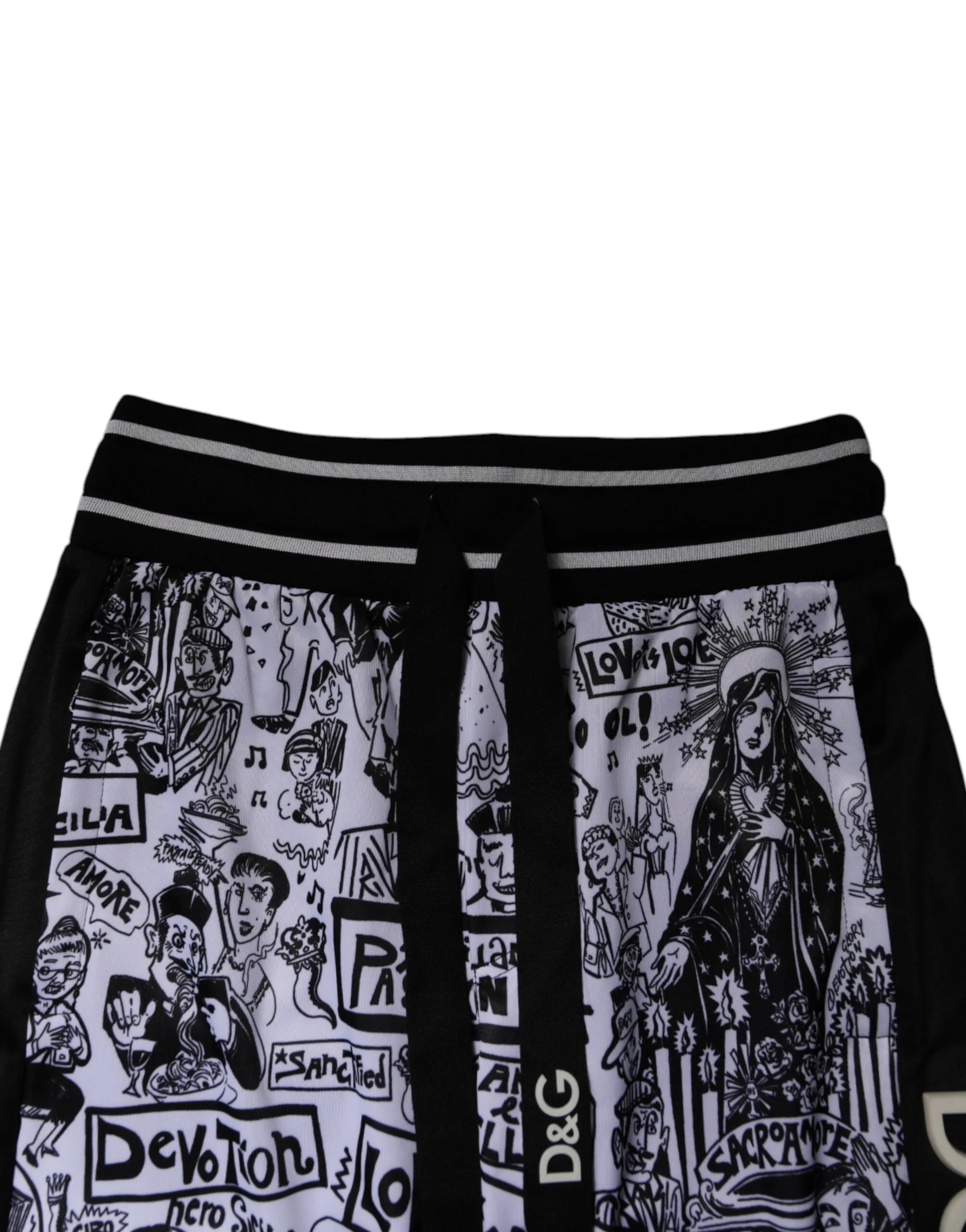 Dolce & Gabbana Graffiti Polyester Jogger Herren Sweatpants Herrenhose