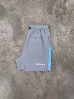 DripModa Space Shorts - Grau / Himmelblau