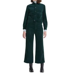 Etta Cordhose Weite Beine Cropped Hosen In Grün