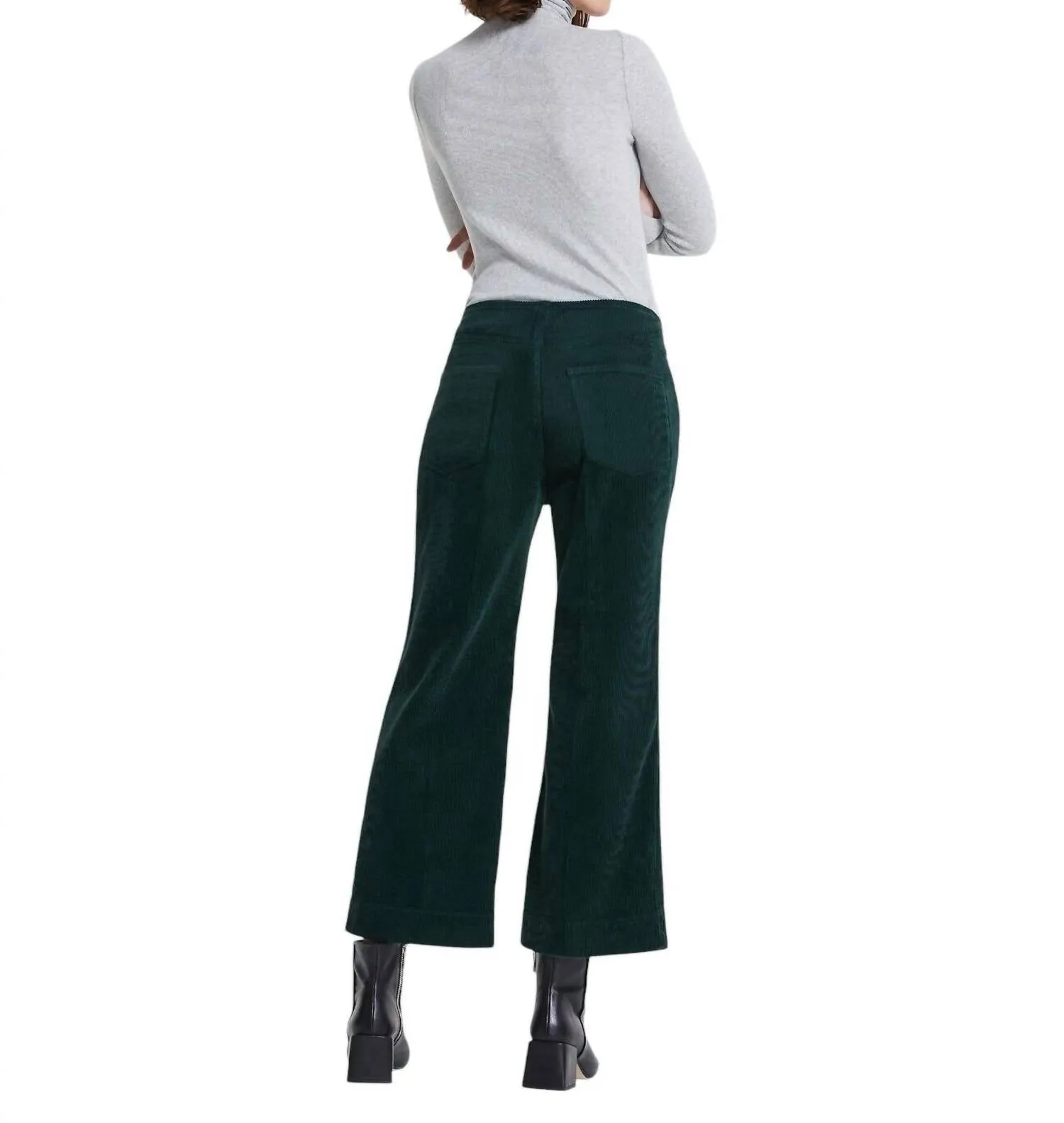 Etta Cordhose Weite Beine Cropped Hosen In Grün