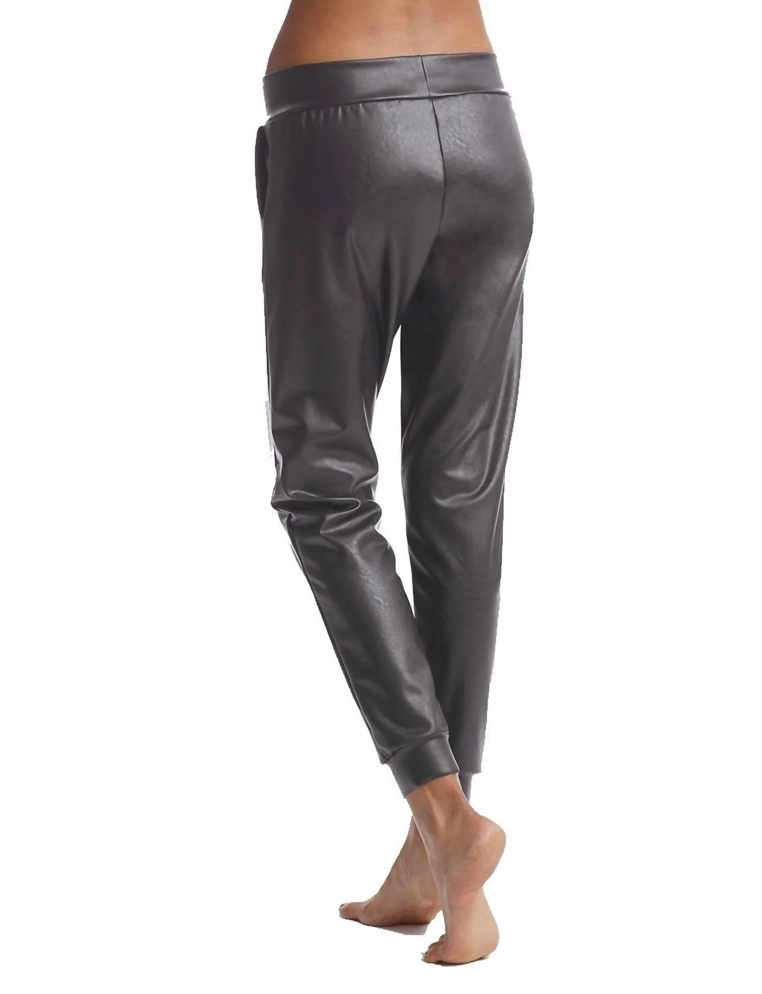 Graue Jogginghose aus Kunstleder