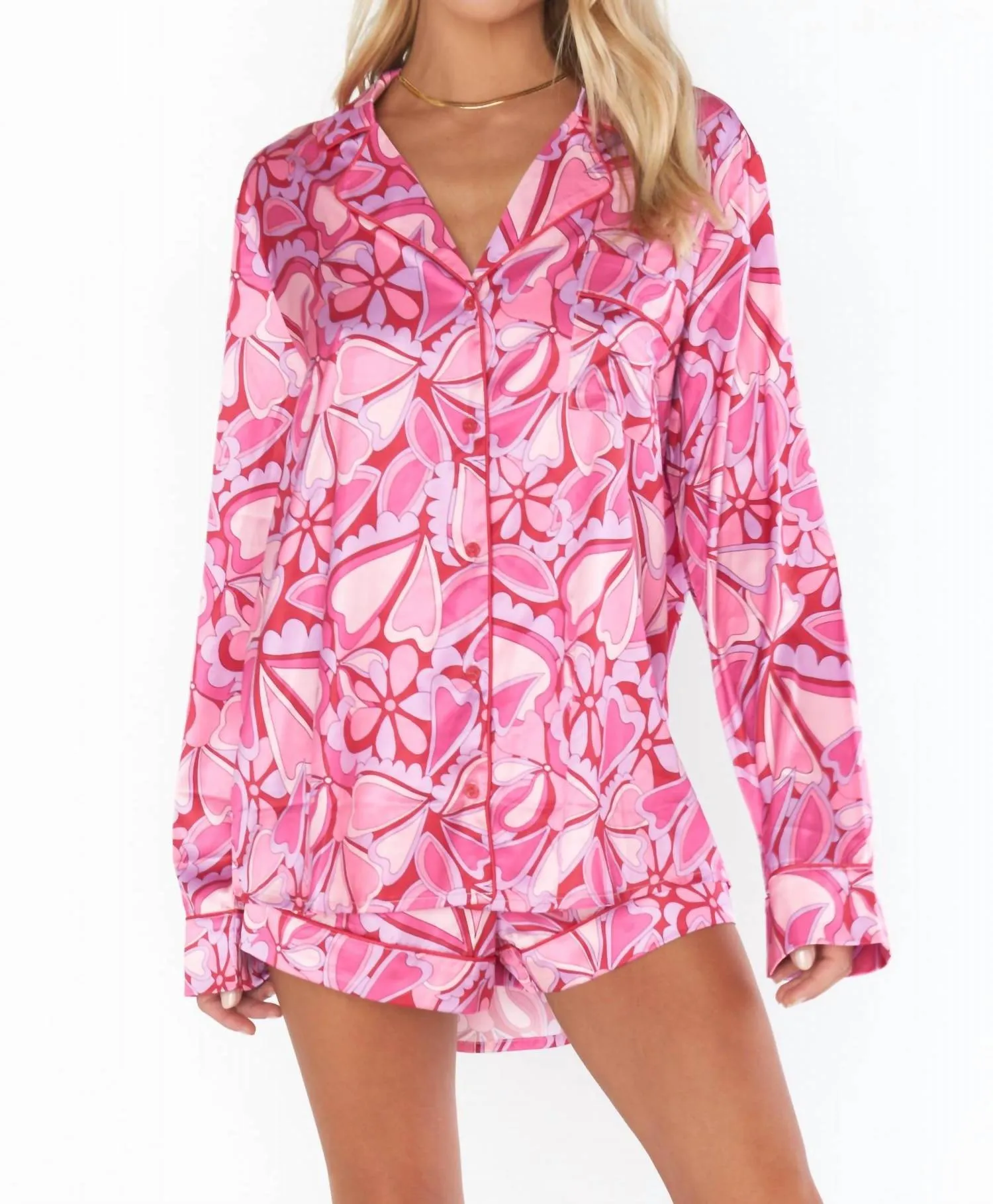 Lieblings-Süßigkeiten-Herzen-Pyjama-Set in Süßigkeiten-Herzen
