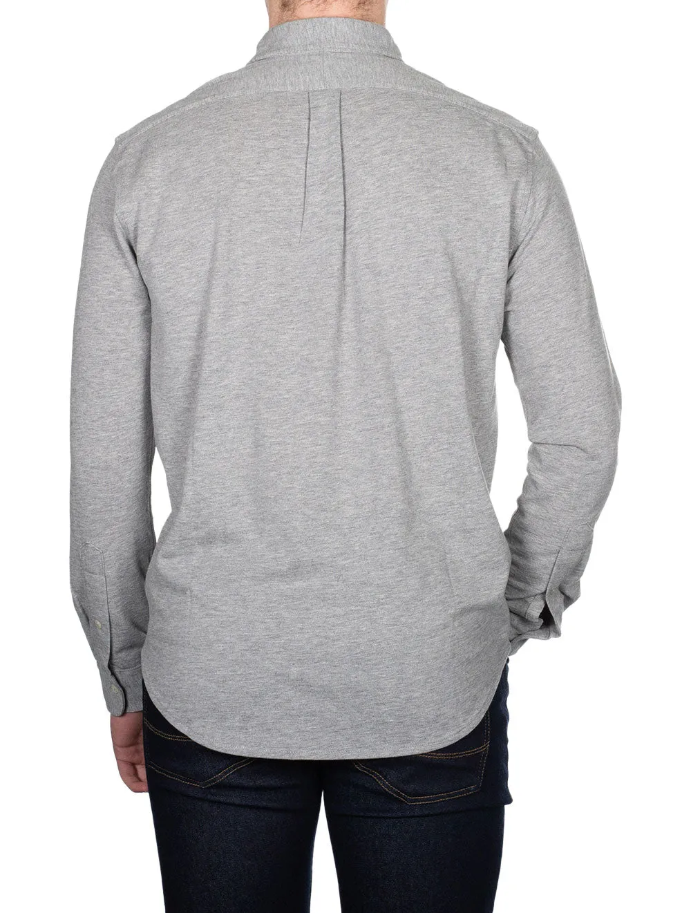 Leichtes Langarm-Mesh-Shirt Grau