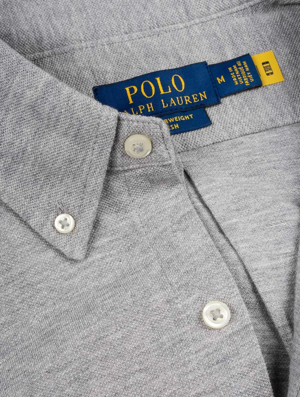 Leichtes Langarm-Mesh-Shirt Grau