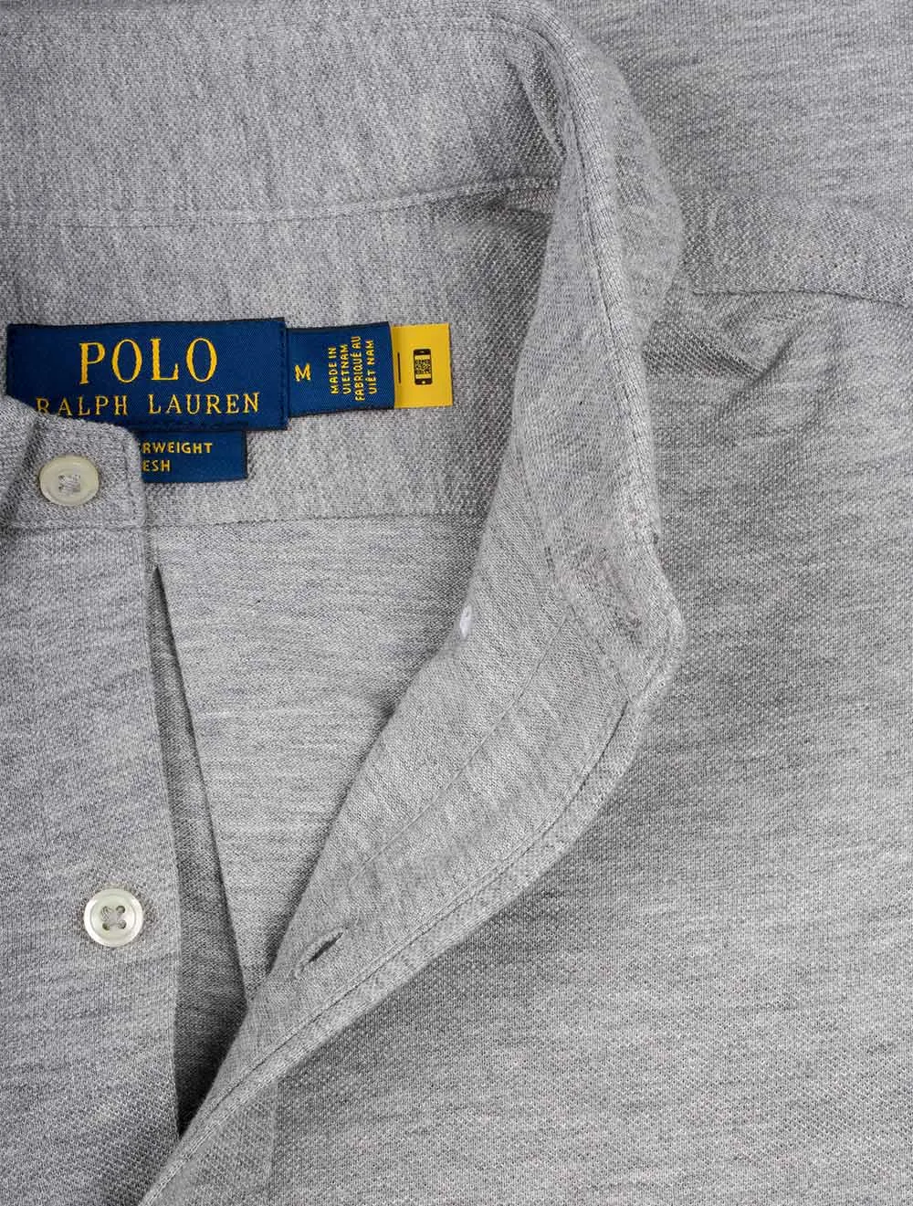 Leichtes Langarm-Mesh-Shirt Grau