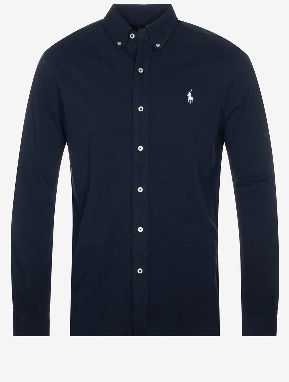 Leichtes Langarmshirt aus Mesh in Marineblau