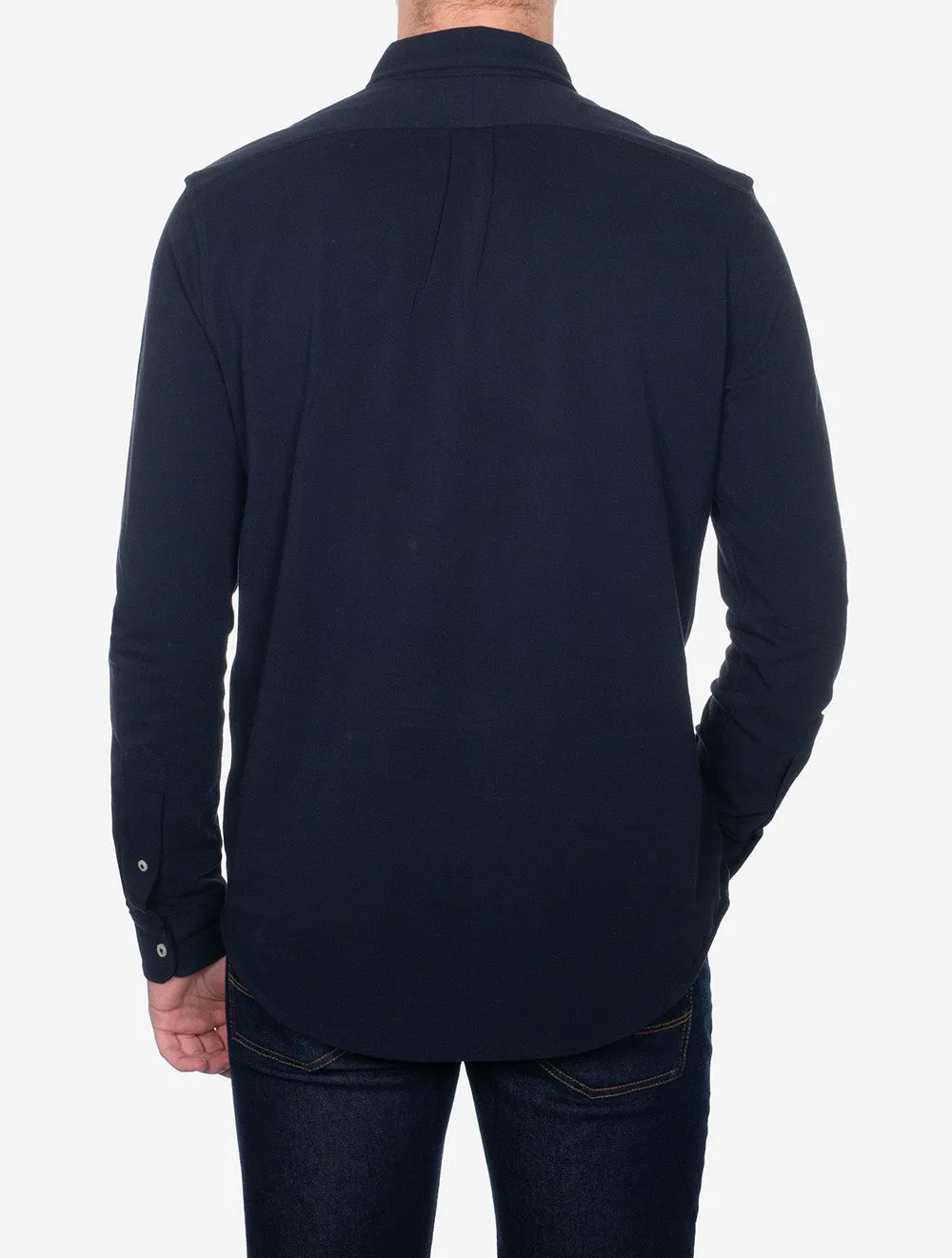 Leichtes Langarmshirt aus Mesh in Marineblau
