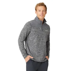 Free Country Herren Spacedye 1/2-Zip Colorblock Mock Neck Shirt mit Wildlederoptik