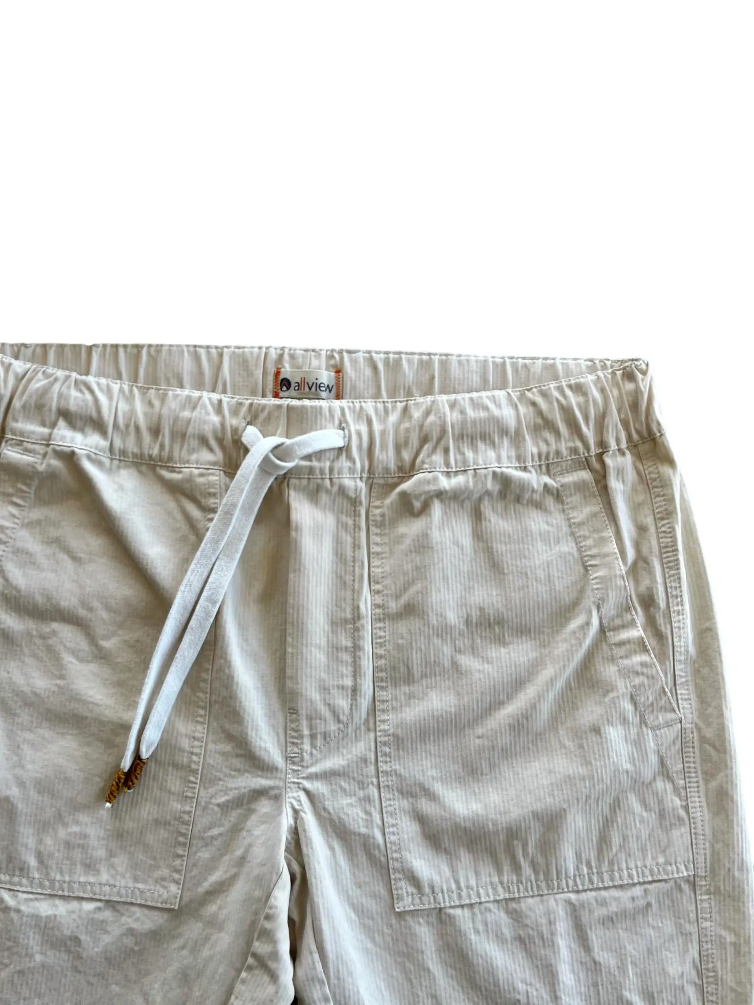 Freistellungs-Hose im Fischgrätmuster mit Streifen in Off-White