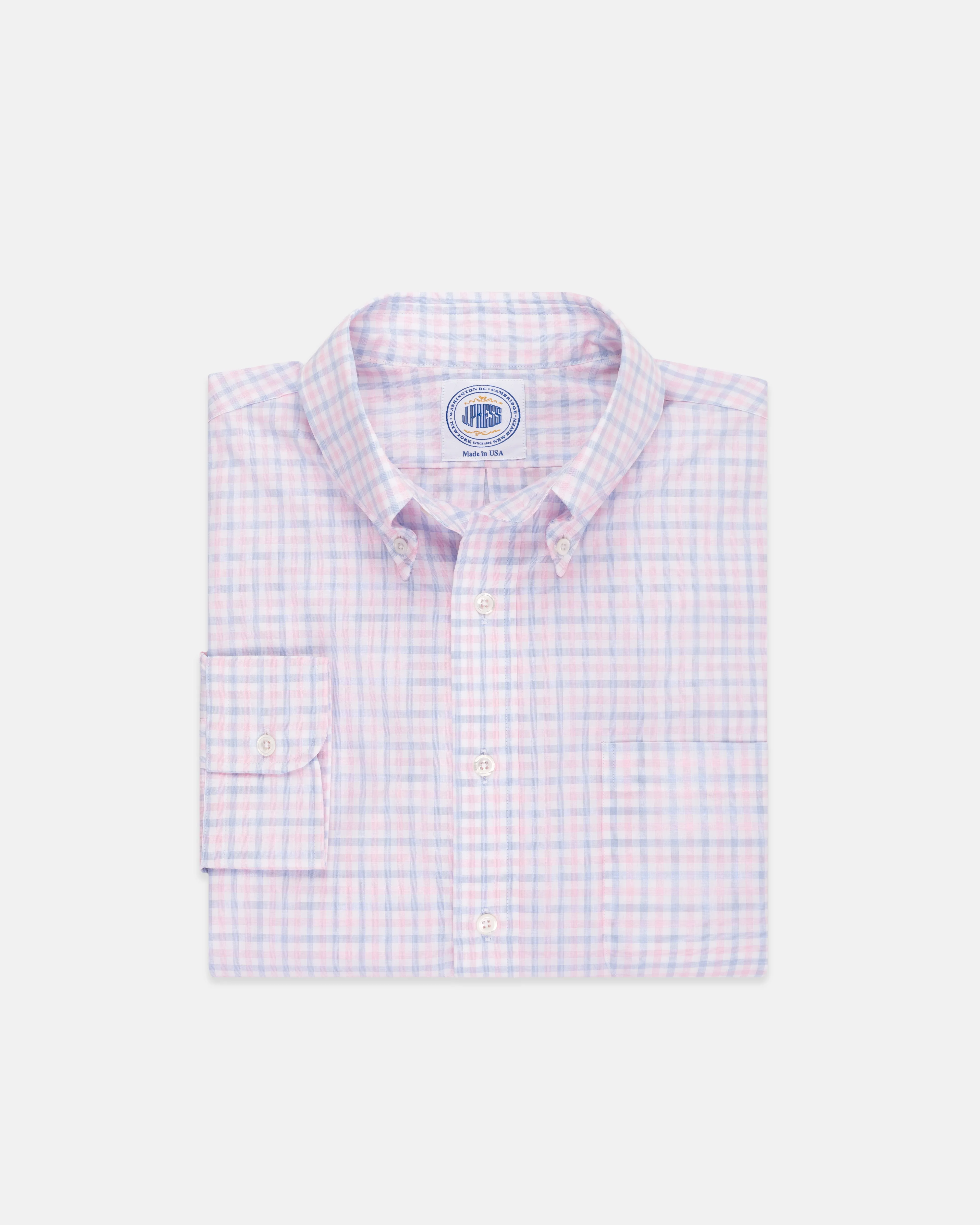 GOLD LABEL HEMD - BLAU/ROSA KARO