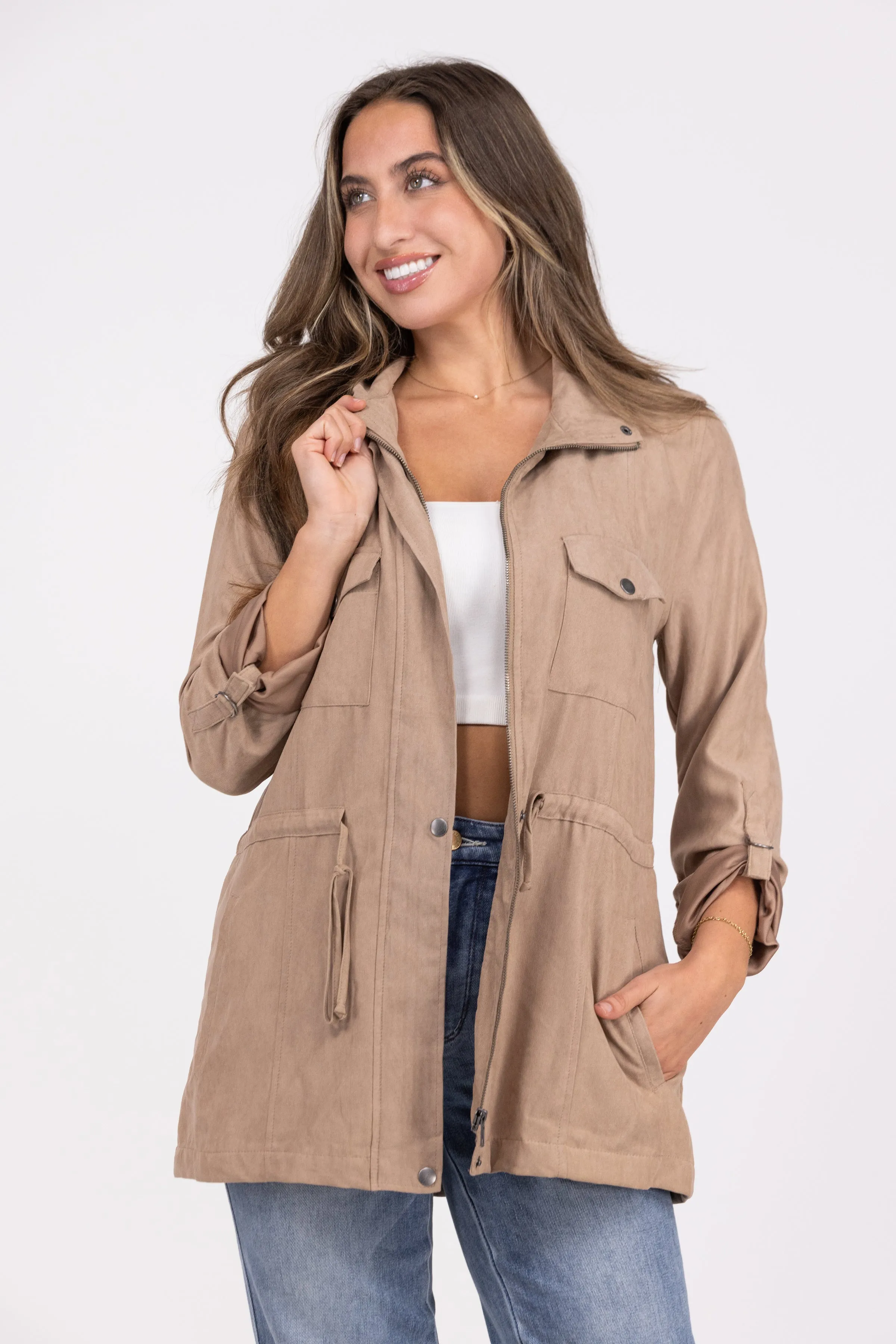 Great Things Damen Reißverschluss-Jacke mit vollem Reißverschluss