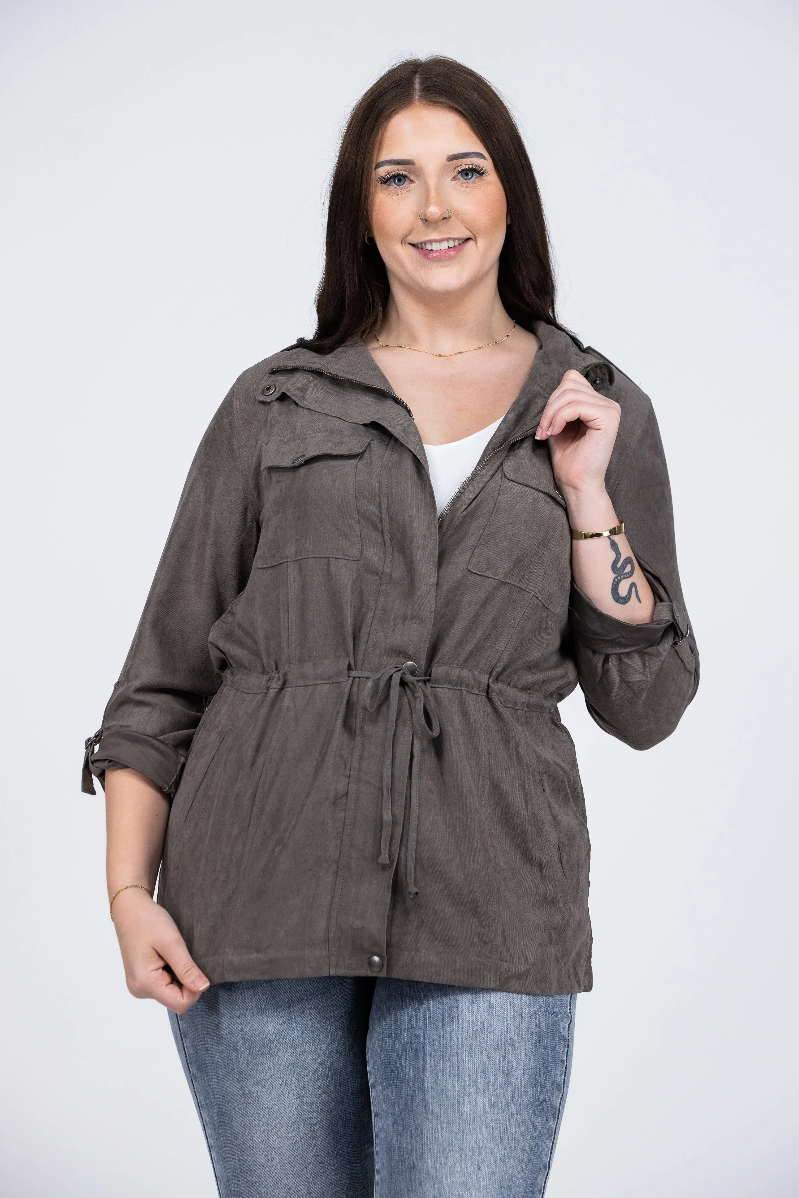 Great Things Damen Reißverschluss-Jacke mit vollem Reißverschluss