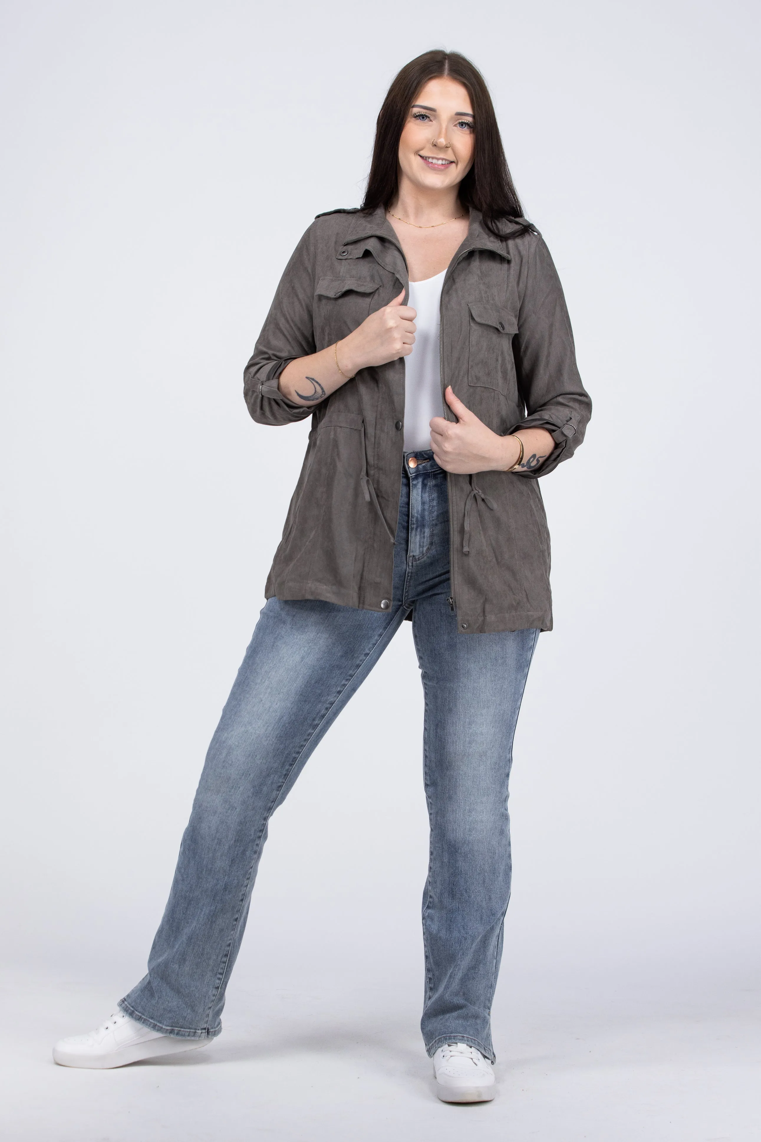 Great Things Damen Reißverschluss-Jacke mit vollem Reißverschluss