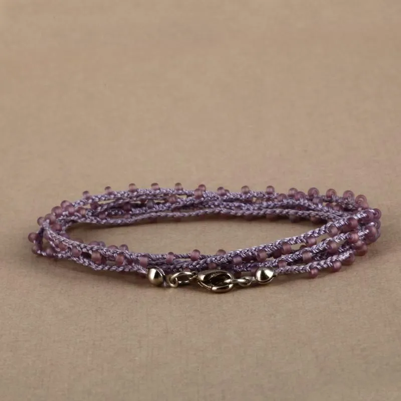 Handgefertigte Halskette / Armband mit Saatperlen