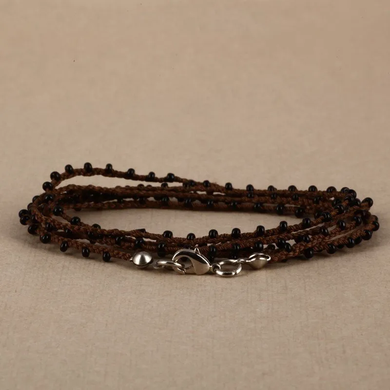 Handgefertigte Halskette / Armband mit Saatperlen