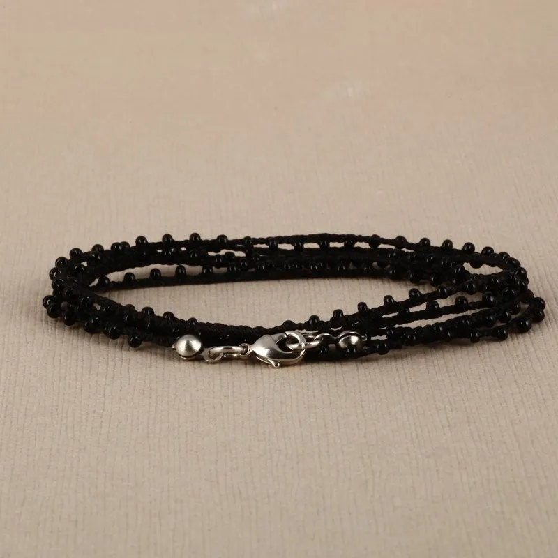 Handgefertigte Halskette / Armband mit Saatperlen