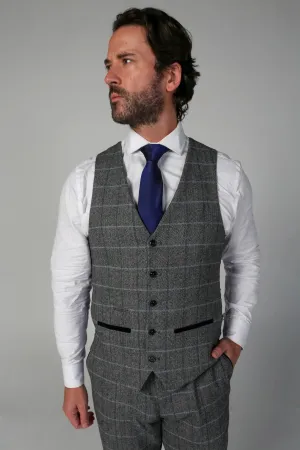 Harris Tweed Graue Weste